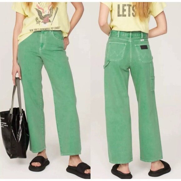 Wrangler Denim - Wrangler Size 32 Green Casey Jones Wide Leg Carpenter Baggy Loose Fit Jeans